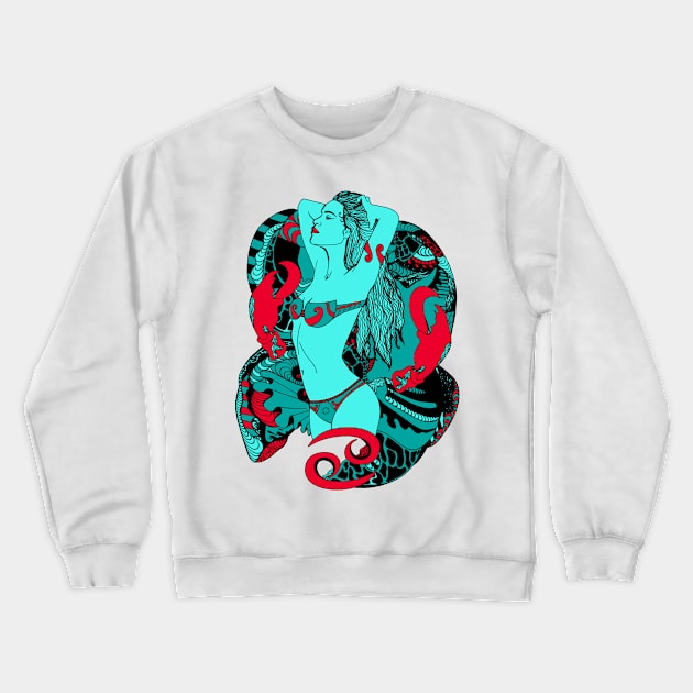 Turqred Cancer Beauty Crewneck Sweatshirt by kenallouis